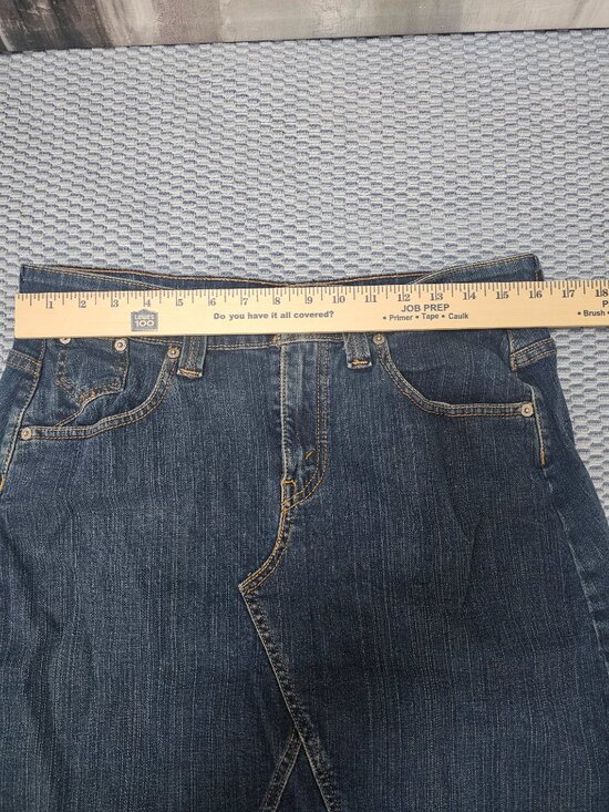 Levis Vintage Y2K Year 0407 Dark Wash Denim Midi Skirt - Size 8 - Picture 5 of 6
